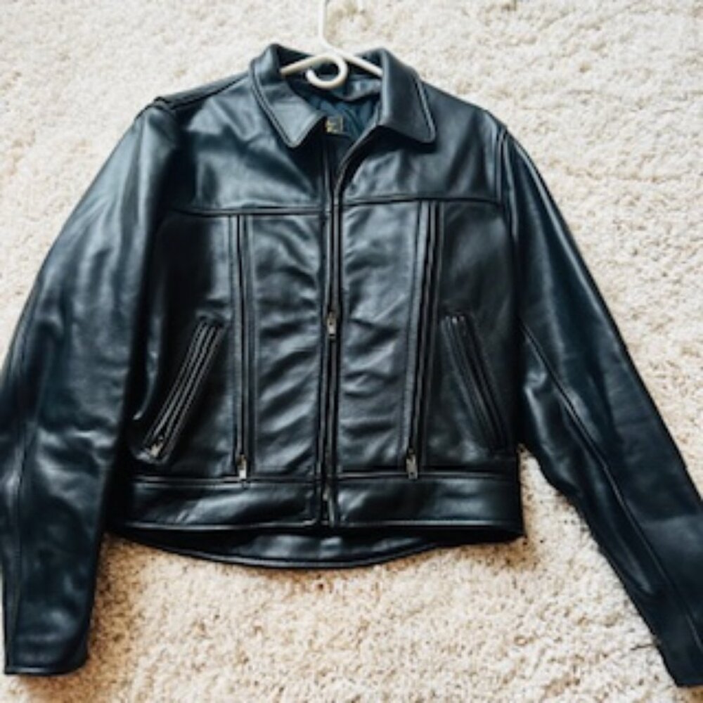 Johnson Leathers San Francisco Womens Size 12 Leather Motorcycle Jacket